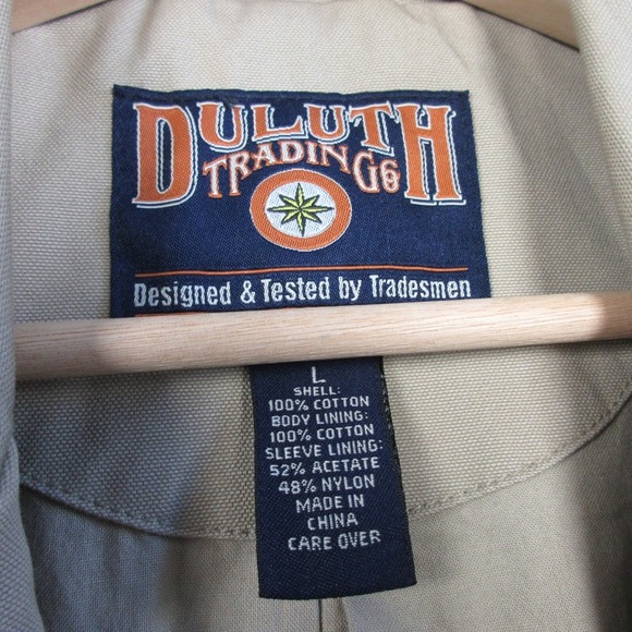 Duluth Trading Men's Canvas Presentation Blazer Jacket Workwear Khaki Tan L 1366 - Picture 4 of 16